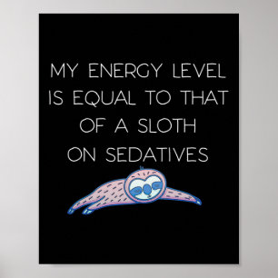 Póster Sloth Fibro Lupus Fatigue Crónica Spoonie Sleepy S