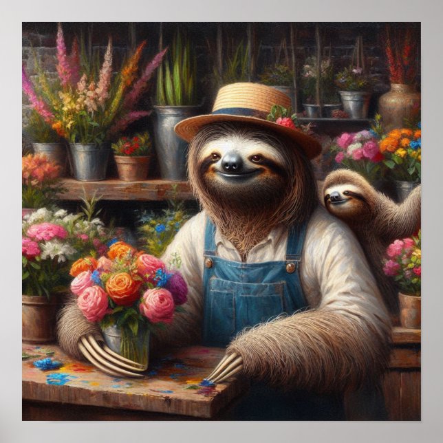 Póster Sloth Florist (Frente)