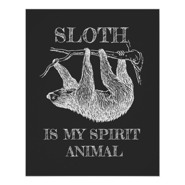 Póster Sloth is My Spirit Animal Gratis (Anverso)