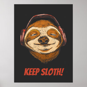 Póster Sloth Keep Calm in chillin vintage Sloth Mode