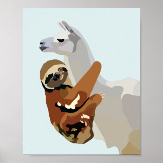 Póster Sloth Llama