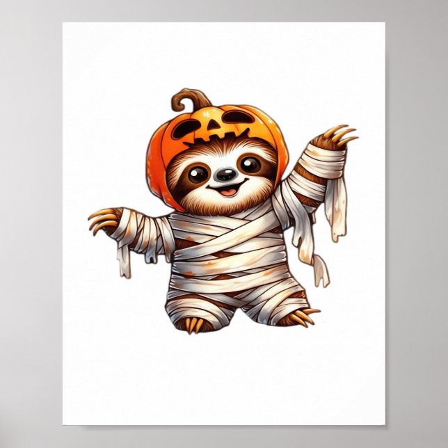 Póster Sloth Mummy Halloween Classic T-Shirt (Frente)