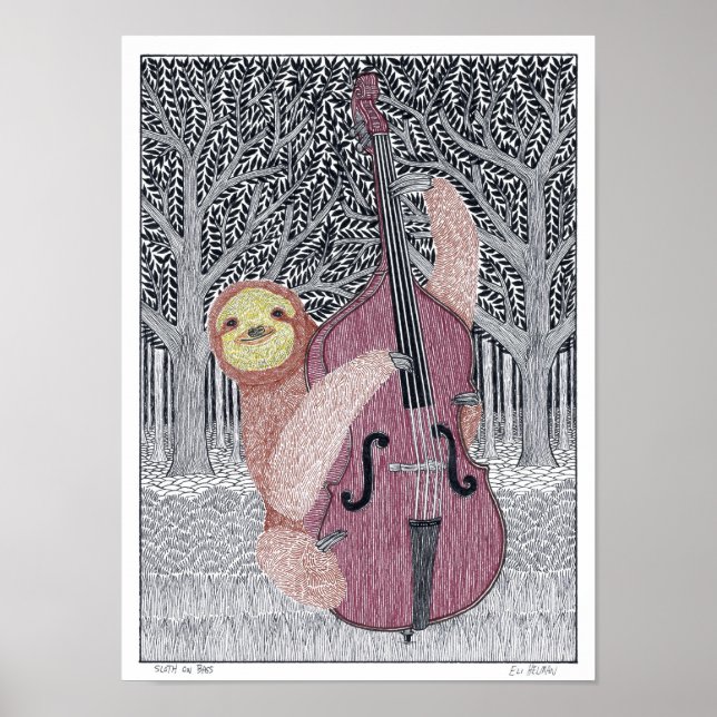 Póster Sloth on Bass Poster (Frente)