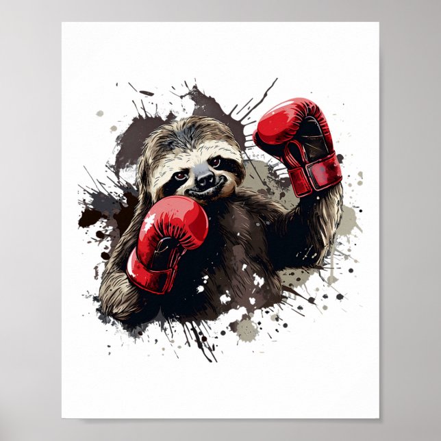 Póster Slots De Boxeo Con Guantes De Boxeo Kickboxing Gra (Frente)