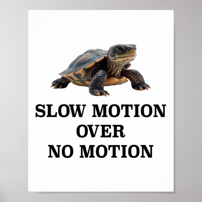 Póster Slow Motion Over No Motion Turtle Meme  (Frente)