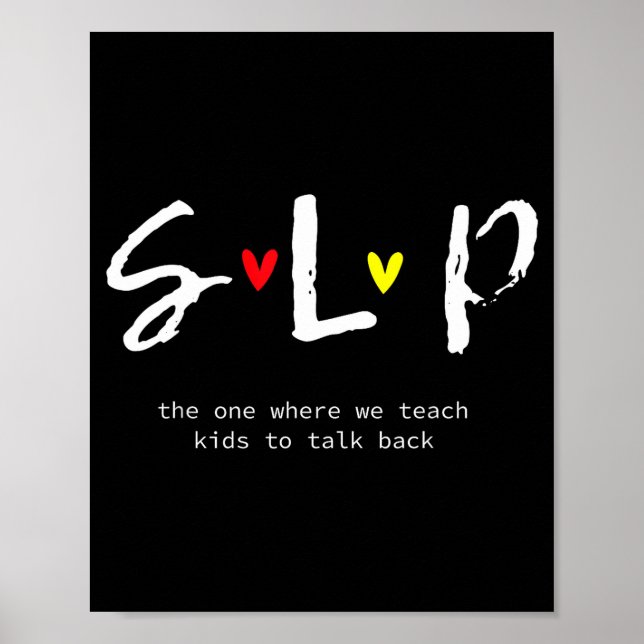 Póster Slp Teacher Shirts Speech Language Pathologist Gif (Frente)
