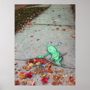 Póster sluggo el hoja-rastrillo perezoso