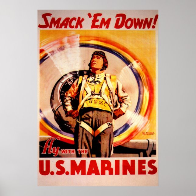 Póster Smack 'Em Down!-US Marines (Frente)