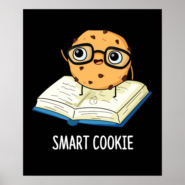 Póster Smart Cookie Funny Chocolate Chip Pun Dark BG (Frente)
