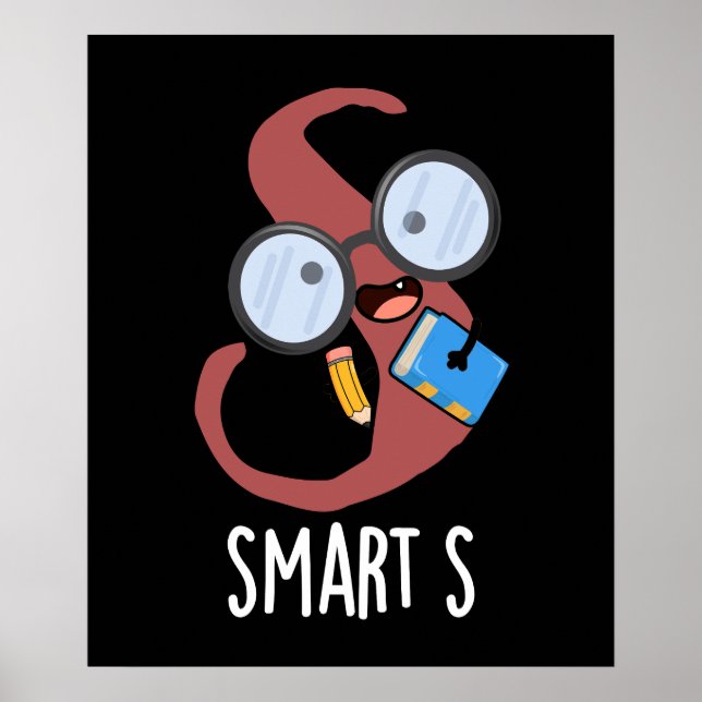 Póster Smart S Funny Alphabet Pun Dark BG (Frente)