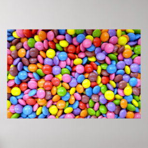 Póster Smarties - fondo de dulce de chocolate