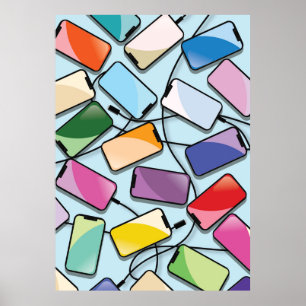 Póster Smartphones con un toque