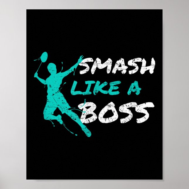 Póster Smash Como Un Jefe Badminton Speedminton Crossmint (Frente)