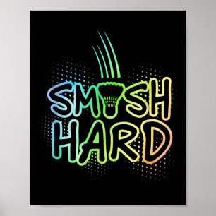 Póster Smash Hard Graphic Badminton Player Badminton Spor