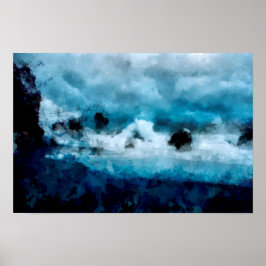 Póster Smashing waves of a roaring ocean | Landscape