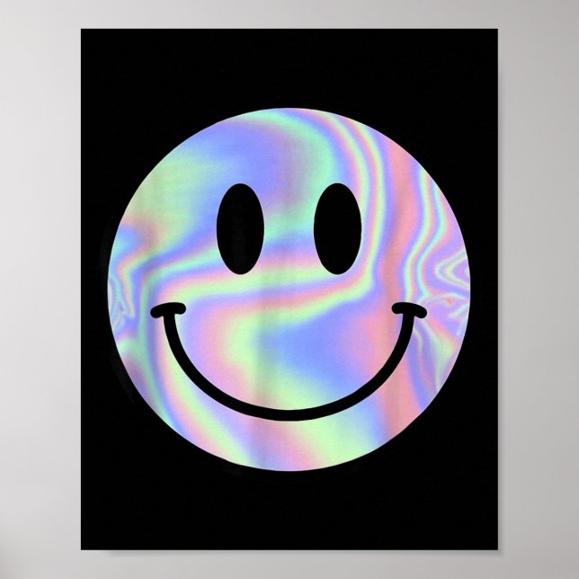 Póster Smile Face Shirt Happy Smiling Face Rave Edm Music (Frente)