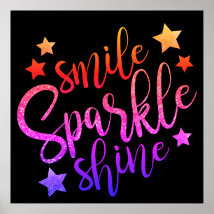 Póster Smile Sparkle Shine Black Multi Poster