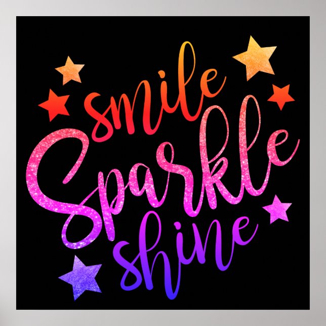 Póster Smile Sparkle Shine Black Multi Poster (Frente)