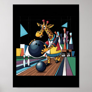 Póster Smilefuntete Funny Giraffe Bowling Personalizado D