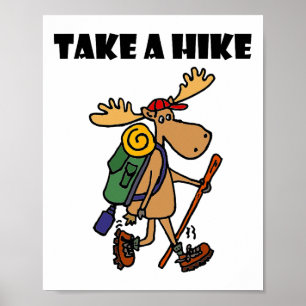 Póster Smileteessports Divertido Take A Hike Alce Senderi