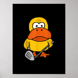 Póster Smiletodays Funny Duck Jugando Golf