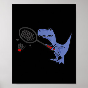 Póster Smiletodaytees divertidos dinosaurios T-rex jugand