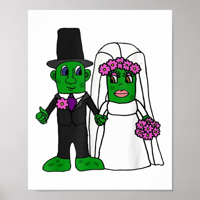 Póster Smiletodaytees Funny Novia Y Boda De Madera (Frente)