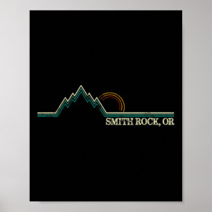 Póster Smith Rock Oregon Retro Escalada de Montaña Verano