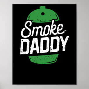 Póster Smoke Daddy Green Egg Pitmaster Dad Bbq Grill