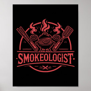 Póster Smokeólogo Bbq Smoker Meat Smoat Tools Grillin