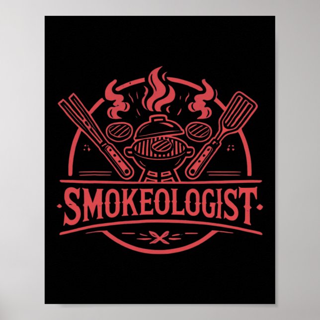 Póster Smokeólogo Bbq Smoker Meat Smoat Tools Grillin (Frente)