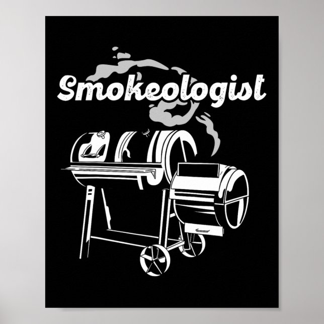 Póster Smokeólogo de Pitmaster Bbq Smoker Grilling (Frente)