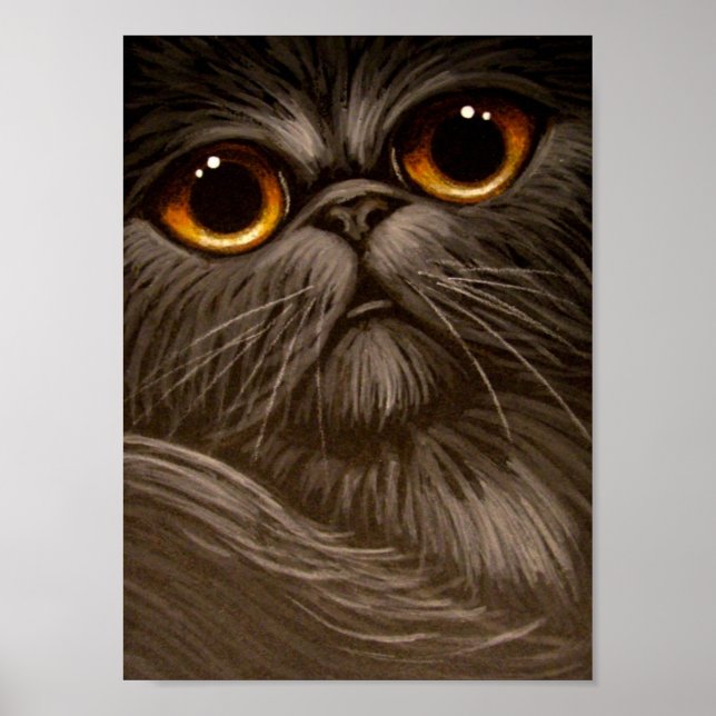 Póster SMOKEY PERSIAN CAT PINTURA 1 Poster (Frente)