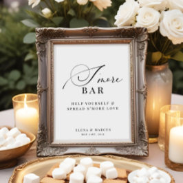 Póster S'more Bar Boda Elegant Modern