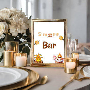Póster S'more Bar Menú Rótulo Smore Bar S'mores Estación 