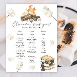 Póster S'more divertida Primera fiesta de cumpleaños