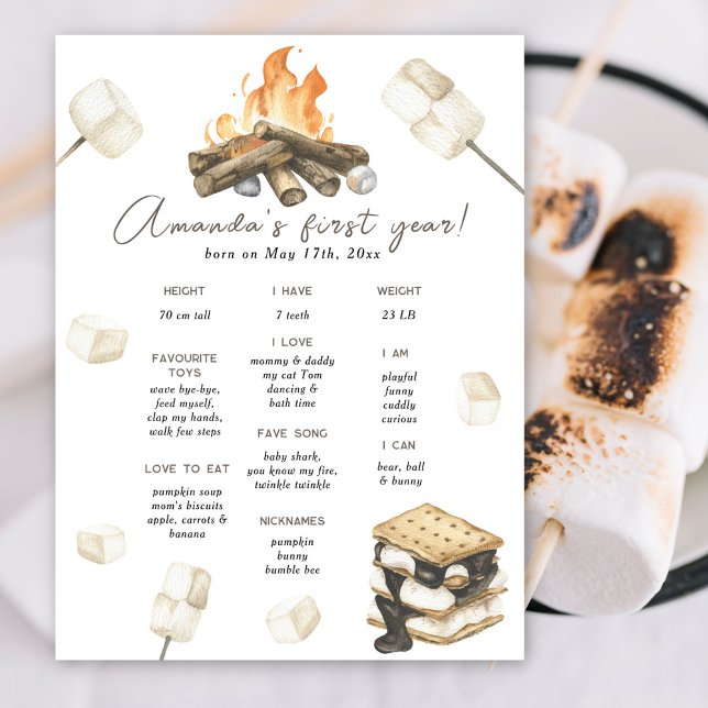 Póster S'more divertida Primera fiesta de cumpleaños (Subido por el creador)