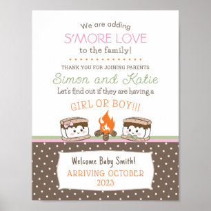 Póster S'more El género del bebé con temas de amor revela