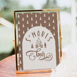 Póster S'mores Bar Capming One Happy Camper cumpleaños