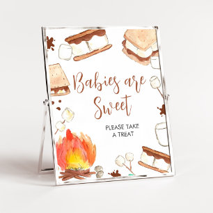 Póster S'mores Camping Baby Shower Los bebés son dulces