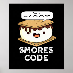 Póster Smores Code Funny Food Pun Dark BG