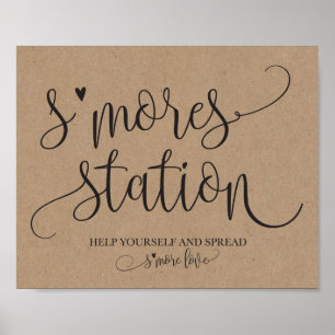 Póster S'mores Station Favor Party Signage