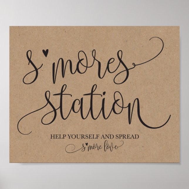 Póster S'mores Station Favor Party Signage (Frente)