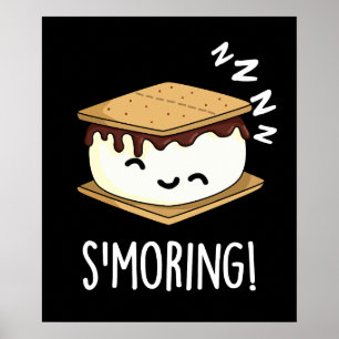 Póster Smoring Chistes Divertidos de Smore Fondo Oscuro