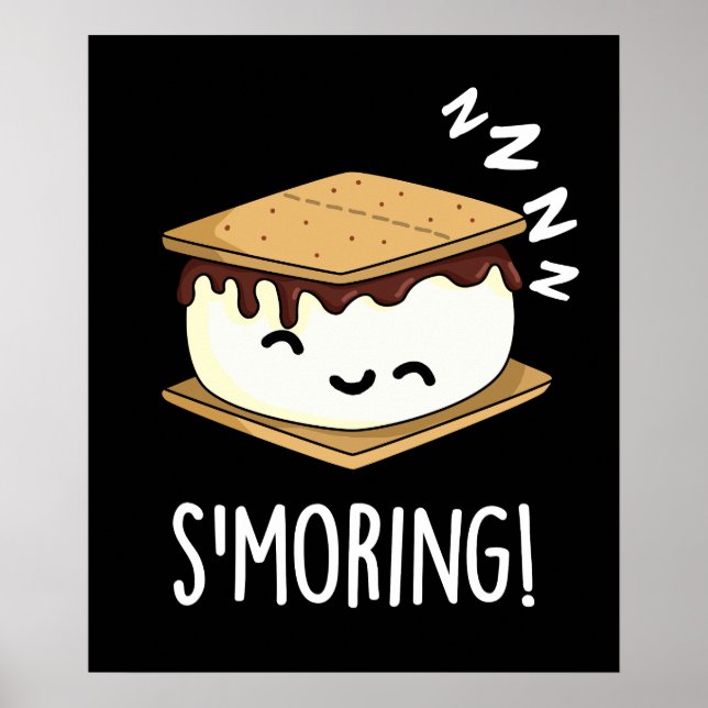 Póster Smoring Chistes Divertidos de Smore Fondo Oscuro (Frente)