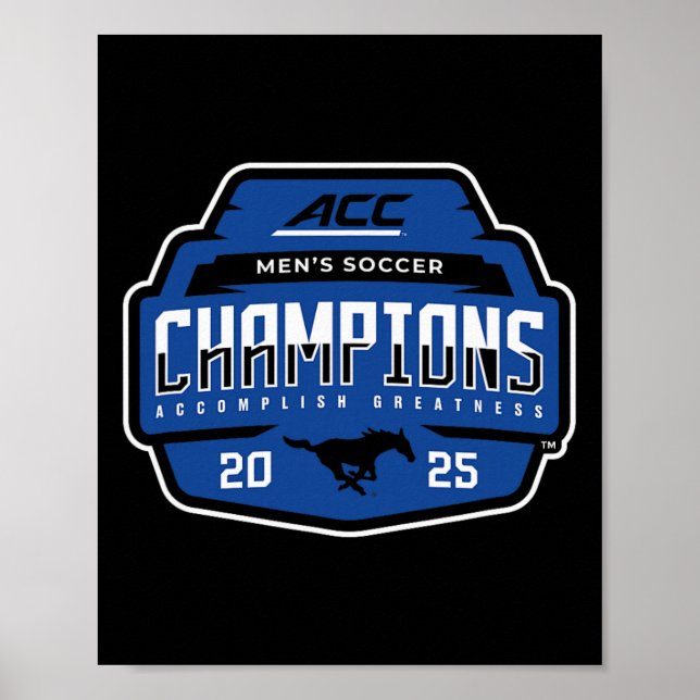 Póster Smu Mustangs Acc Champs 2025 Men's Soccer _1  (Frente)