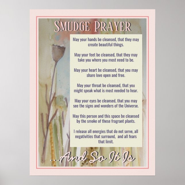 Póster Smudge Prayer for Cleaner Energy (Frente)