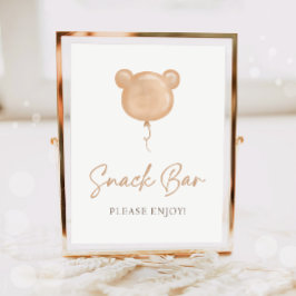 Póster Snack Bar Food Teddy Bear Balloon Birthday 