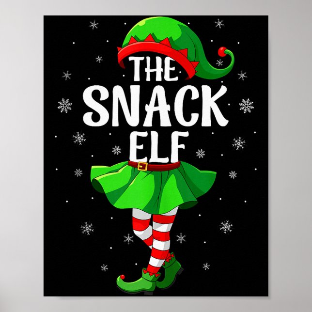 Póster Snack Elf Christmas Girls Women Elf Squad Xmas Fam (Frente)
