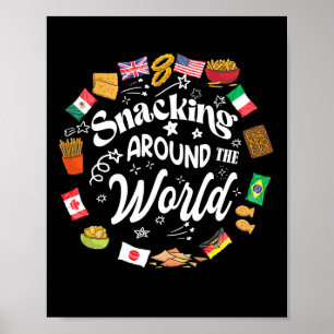 Póster Snacking Alrededor Del Mundo Vacaciones Snacking S